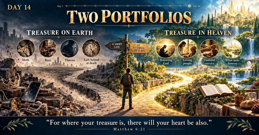 Conceptual illustration: Every dollar, hour, and ounce of energy goes into one portfolio or the other.
