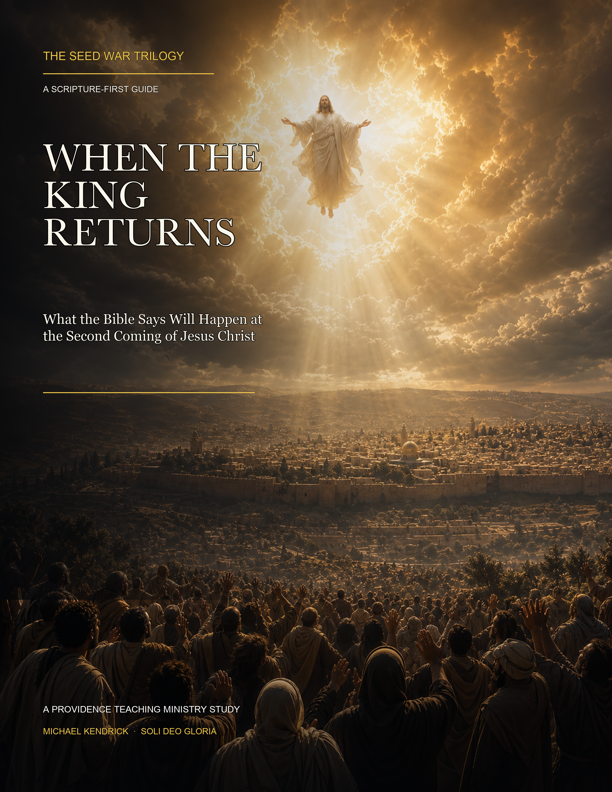 Cover of When the King Returns, a 24-page illustrated Scripture guide